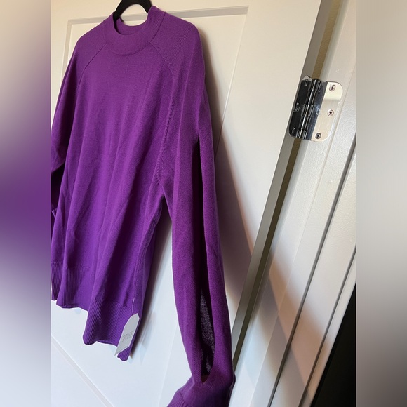 Beals Merino Cut-Out Sweater purple size 14-16 (Universal Standard S) NWT - Picture 1 of 9